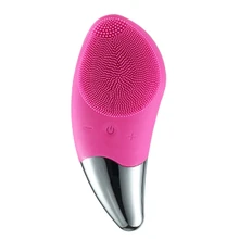 Face Cleansing Brush Skin Care Tools Soft Silicone Material Wash Facial Brush Vibration Massage and Facial Clean Rose Red