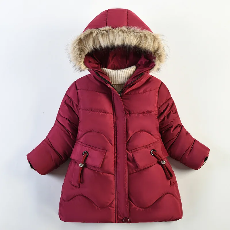 

2023 Winter Coats For Girls Cotton Long Sleeve Down Jackets For Toddler Girls Clothes Kids Hooded Coats Parkas 5 6 7 8 Years Old