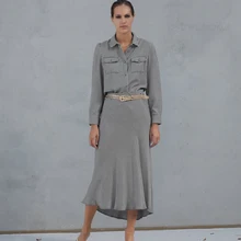 Ladyfirsy/осенне-зимние клетчатые юбки женские простые офисные женские очаровательные вечерние юбки в английском стиле с поясом