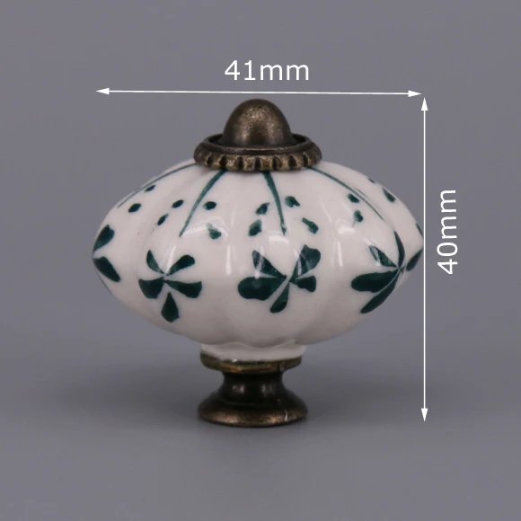 One Piece Vintage Ceramic Door Knobs for Cabinet Drawer, Closet Cupboard Wardrobe  furniture door  Pull Handle CHK016