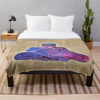 

Space Buddha Dictionary Art Throw Blanket Soft Sherpa Blanket Bed Sheet Single Knee Blanket Office Nap Blanket