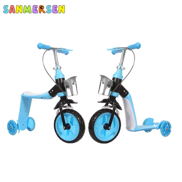 Conversion Children Three Wheel Scooters Ride On Bike Outdoor Bicycle Tricycle Baby 2 In 1 Balance Bike Ride On Toys Stroller 4