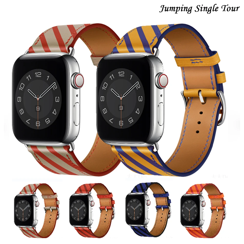 Ремешок из натуральной кожи для apple watch band 44 мм 40 38/42 | Наручные часы