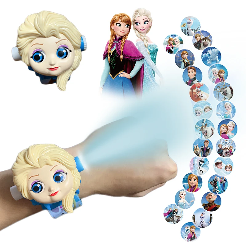 Часы с проекцией 3D Холодное сердце Disney аниме фигурка из фильмов Микки Маус модель