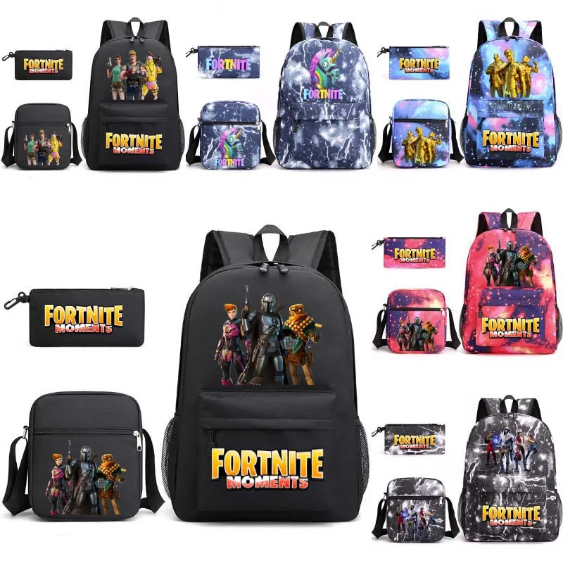 Холщовый рюкзак для мужчин и женщин FORTNITE 3 шт./компл. школьный ранец девочек