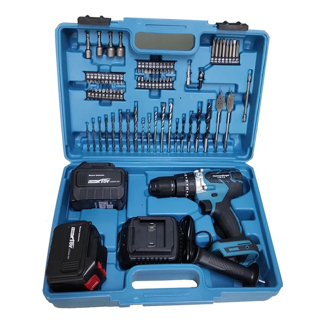 18V 13mm cordless impact drill 18V 13mm brushless impact drill 18V impact drill 18V screwdriver drill with two batteries with two 6A and bit