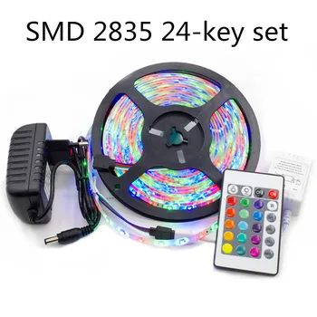 

SMD 2835 LED strip light IR 24 key DC 12V RGB lights tape waterproof LED light Party neon 5 meters 300LEDs/roll 5m 10m 15m set