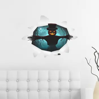 

3D Halloween Horrible Window Stickers Pumpkins Ghost Pattern Wall Stickers Scary Decoration For Home Party