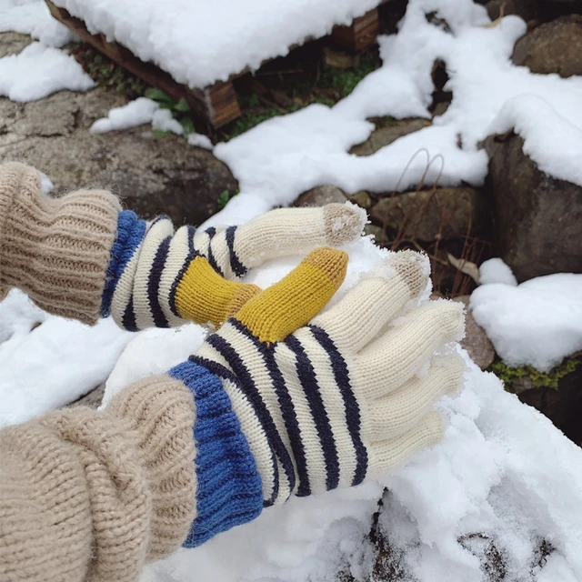 1 Paire Nouveaux Gants Tricotés Hommes D'hiver Écran Tactile