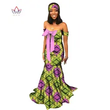 

2021 african dresses for women Fashion Design print women bazin off the shoulder long cotton dress dashiki plus size 6xl WY2206