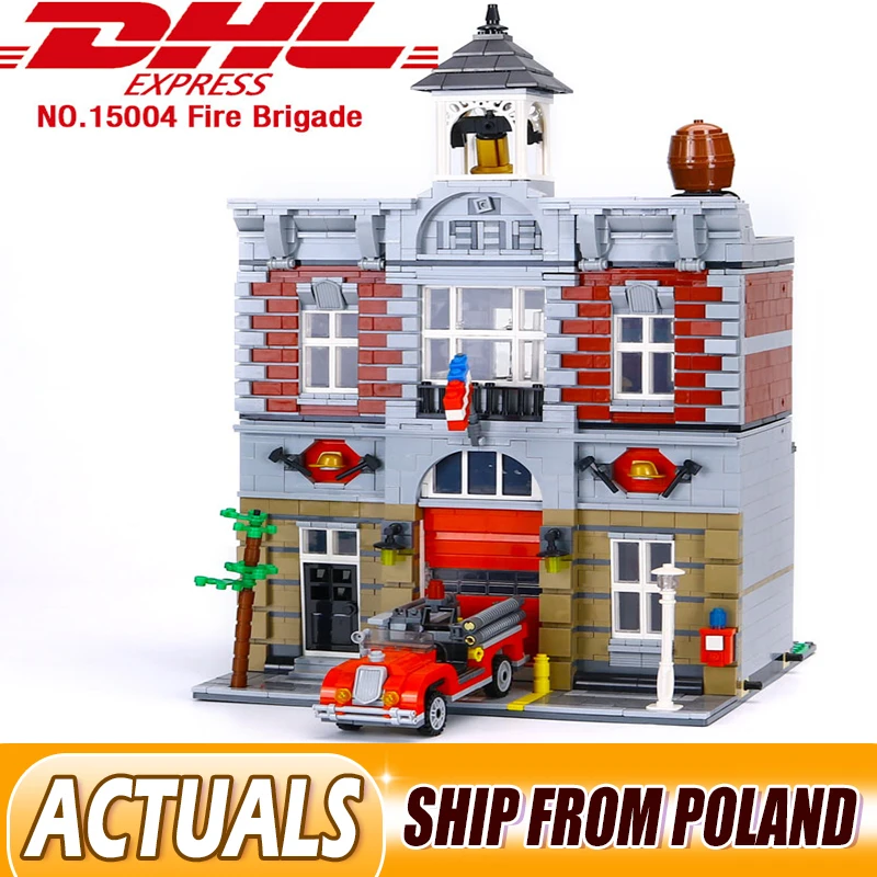 

15004 City Street Fire Brigade Set Building Kits Compatible With 10197 Blocks Bricks Assemble Kid Toys Christmas Gift