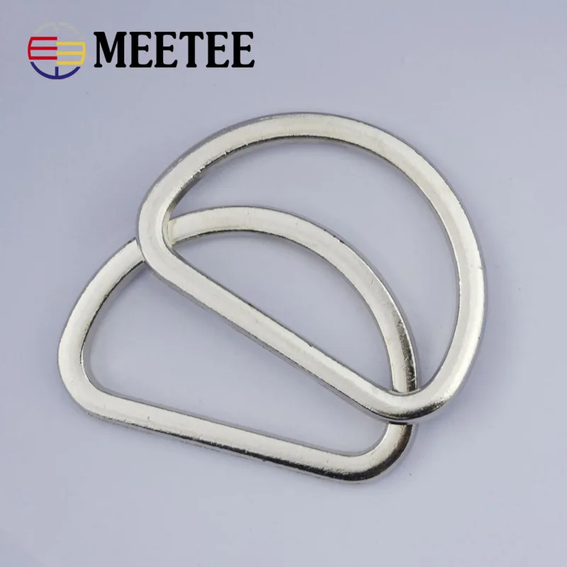 10 шт. Meetee 25/38 мм серебряные металлические уплотнительные кольца d-формы тканной ленты обвязки сумки Сумки из натуральной кожи ошейник оборудования LeatherCraft Аксессуары G7-3