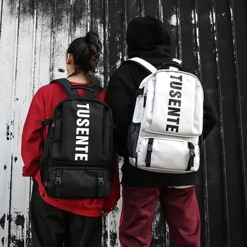 

Letter Backpack Fashion Trend Large Capacity Oxford Cloth Backpack Male Casual Travel Bag High School Student Schoolbag