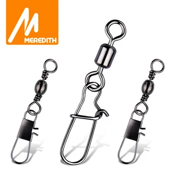 MEGA SALE ❤️ MEREDITH 50pcs Fishing Connector 2#-14# Fishing Accessories Swivels Interlock Pin Snap Rolling Swivel For Fishhook Lure Tackle - discount item 15% OFF Sports & Entertainment