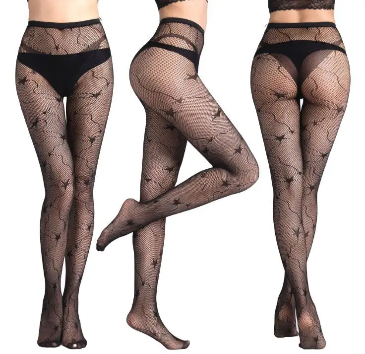 

Sonny Women Sexy Lingerie Stripe Elastic Stockings Transparent Black Fishnet Stocking Thigh Sheer Tights Pantyhose dropship