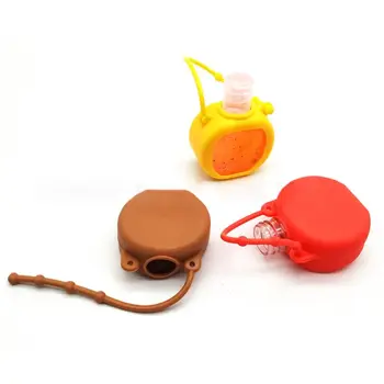 

3 Pcs Empty Travel Bottle Round Detachable Silicone Case for Hand Sanitizer Reusable Portable Container for Liquid Soap