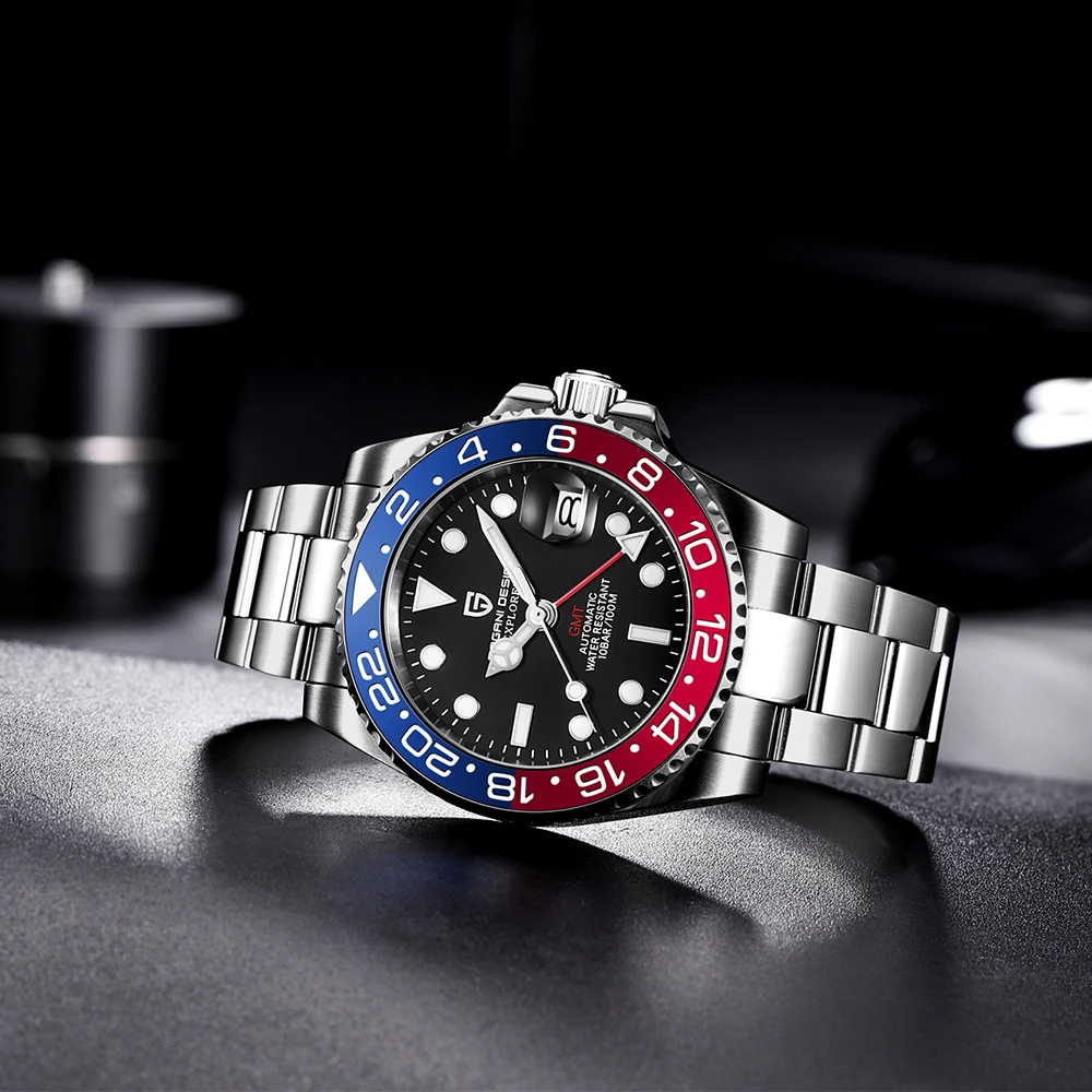 US $85.26 Pagani Design Brand Men Automatic Watch Waterproof Sports Mechanical Wristwatch Reloj Hombre Luxury Stainless Steel Gmt Watch