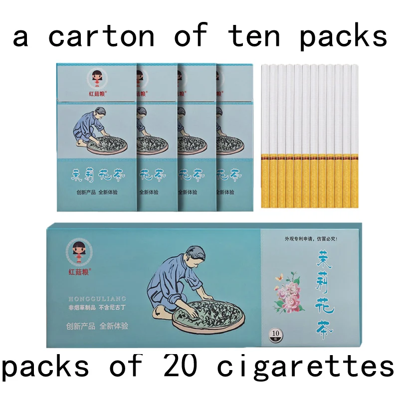 Red leaf Herbal Cigarettes clearing lung to Quit smoking No Nicotine& Tobacco Cigarettes Tea - Цвет: bule ten packs