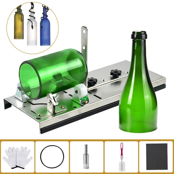 

10Pcs Glass Bottle Cutter Machine For Cutting Whiskey Alcohol Champagne Wine Beer Glasses DIY Craft Gloves Tool Kit Accessories