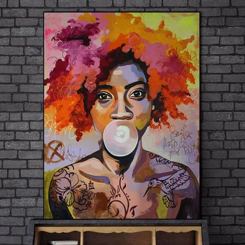 

Abstract Colorful Woman Canvas Paintings on the Wall Art Posters And Prints African Woman Art Pictures Home Decoration Cuadros