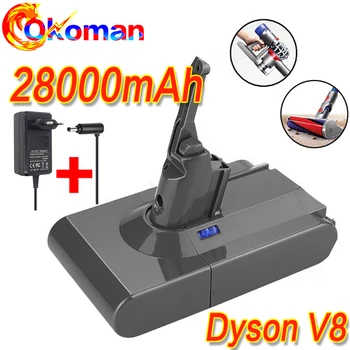

Dyson V8 battery 28000mAh 21.6V Li-ion Battery for dyson dc62 battery DC58 DC59 DC61 DC74 SV09 Vacuum Cleaner Battery + charger