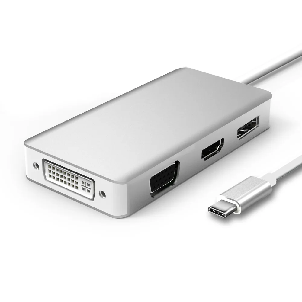 Thunderbolt 3 док-станция USB C type c к Mini Displayport HDMI VGA DVI DP конвертер для MacBook Pro Dell XPS USB C - Цвет: HDMI VGA DVA DP