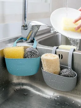 

Double Room Sink Drain Storage Basket Household Kitchen Hanging Storage Bag Faucet Sponge Rags Storage Rack