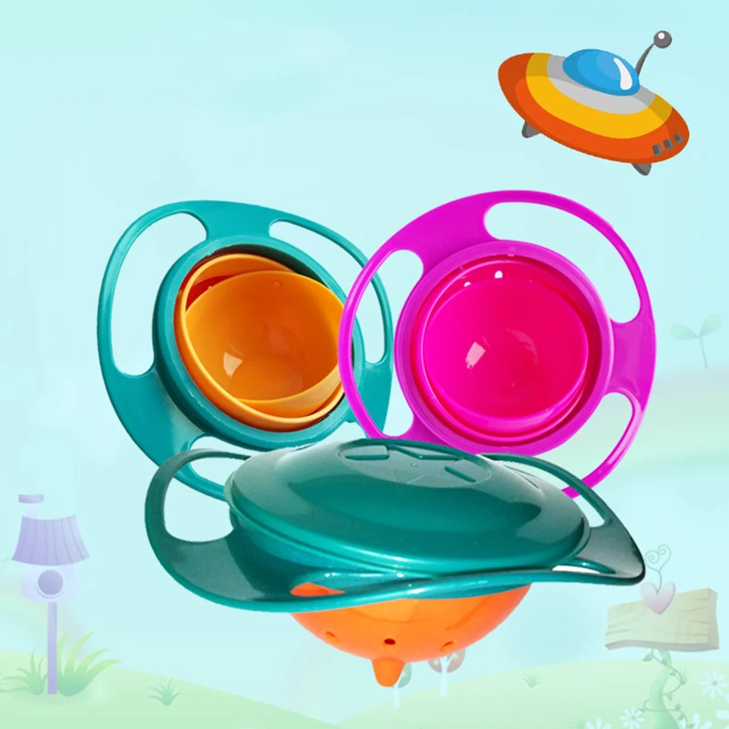 Universal Gyro Bowl 360 Rotate Spill-Proof Baby Feeding Dish Cute Baby Gyro Bowl Children's Baby Tableware baby UFO bowl