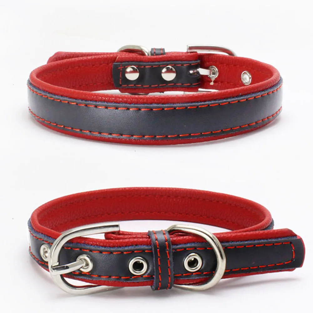 

Double leather dog collar thickened pet collar traction rope large dog harness pitbull dog accessories pet products