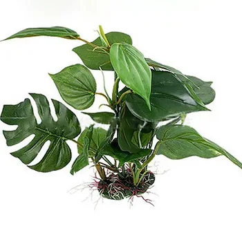 

Aquarium Plants Fish Tank Artificial Water Grass Decoration Simulation Monstera Accessories Amphibian Reptile Landscape Ornament