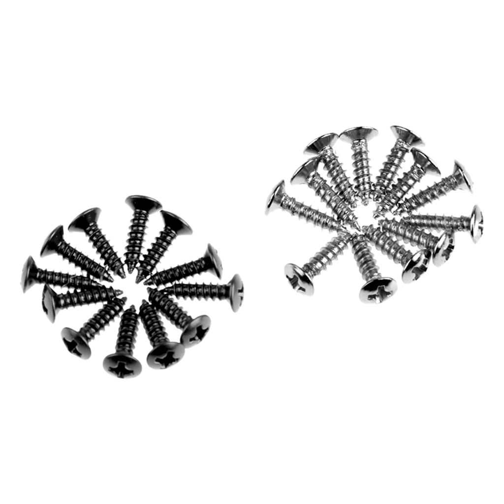 24pcs Scratchplate Pickguard Screws For Guitar    Silver Black
