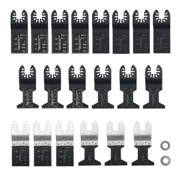 

Universal 20pcs Oscillating Multitool Saw Blades Woodworking Power Tool Multimaster Plastic Wood Semi-circular Straight Cutting