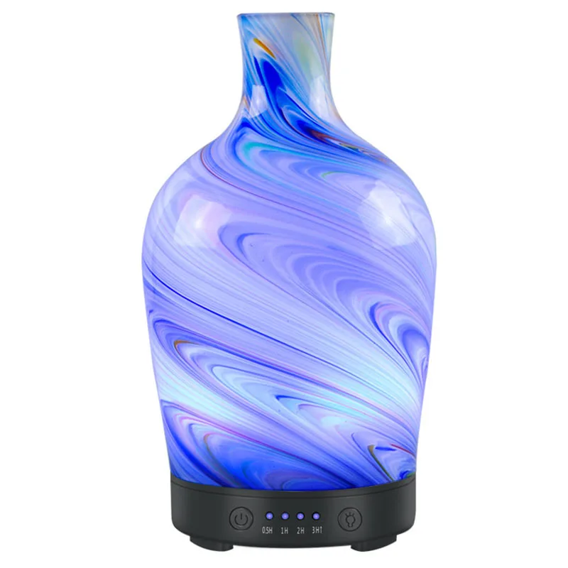 100Ml Glass Aromatherapy Humidifier Essential Oil Diffuser Ultrasonic Quiet 7 Color Light Home Office Living Room Spa