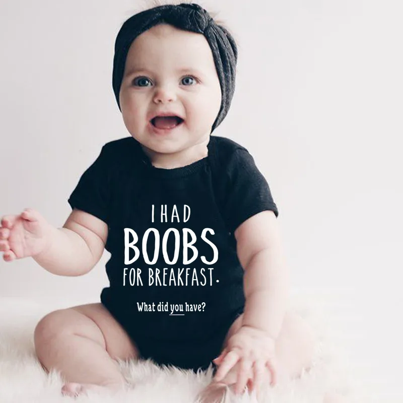 I Had Boobs for Breakfast What Did You Have Baby Bodysuits Body Girl Romper Clothes Newborn Baby Boy Clothes Jumpsuits baby bodysuit,cotton romper,cowboy rompers