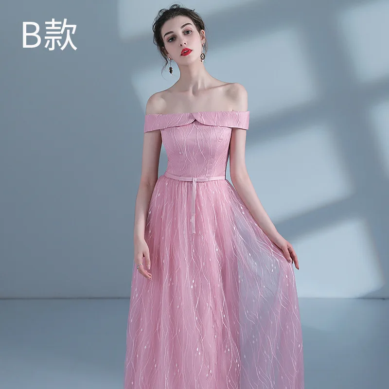 Pink B Новое серое, розовое кружевное платье подружки невесты, торжественное свадебное платье для выпускного вечера, Платье de soiree vestido de noiva - Цвет: Pink B
