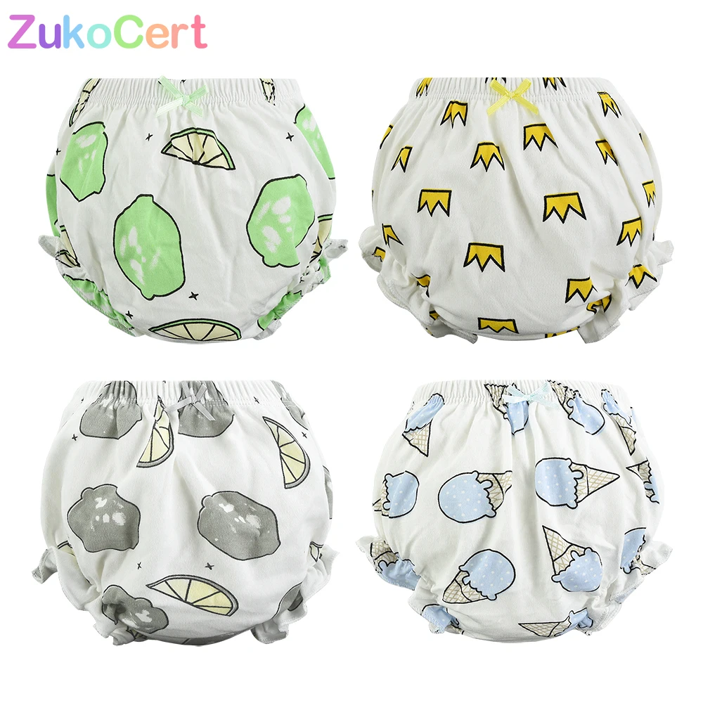 4 шт./лот хлопковое нижнее белье для новорожденных милые трусики младенцев трусы