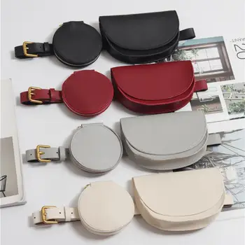 

2-piece Set Belt Bag Fashion Women Phone Pouch Fanny Pack Luxury Brand PU Leather Female Waist Pack Heuptas Pochete #40