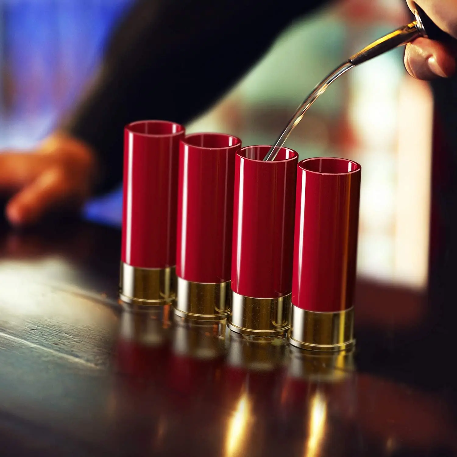 사냥 선물 12 게이지 샷건 쉘 샷 안경 Barware 위스키 브랜디 보드카 럼 Tequila 아크릴 컵 홀더 트레이 세트