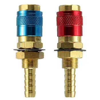 

Red/Blue Gas Water Quick Cooled onnector Fitting Hose Brass For WSE315P Tig Welding Torch
