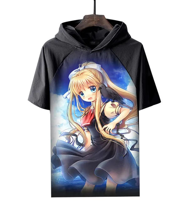Style4 Аниме AIR Kunisaki Yukito Kamio Misuzu футболка для косплея для мужчин и женщин модная повседневная футболка с коротким рукавом и капюшоном - Цвет: Style4