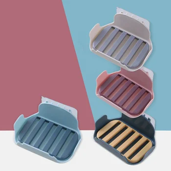 

2pcs Adhesive Soap Holder Double Layer Draining Soap Holder Storage Rack