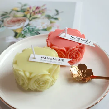 

Rose Round Candle Mold Cylinder Silicone Mould For Wedding Gifts Aromatherapy Candle Soap Molds