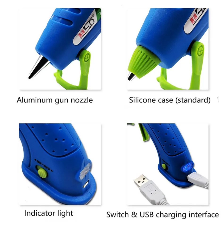 USB charging Cordless Hot Melt Glue Gun DIY Repair Hot Glue Gun hot silicone gun Mini Portable Repair thermograph hot glue Tool