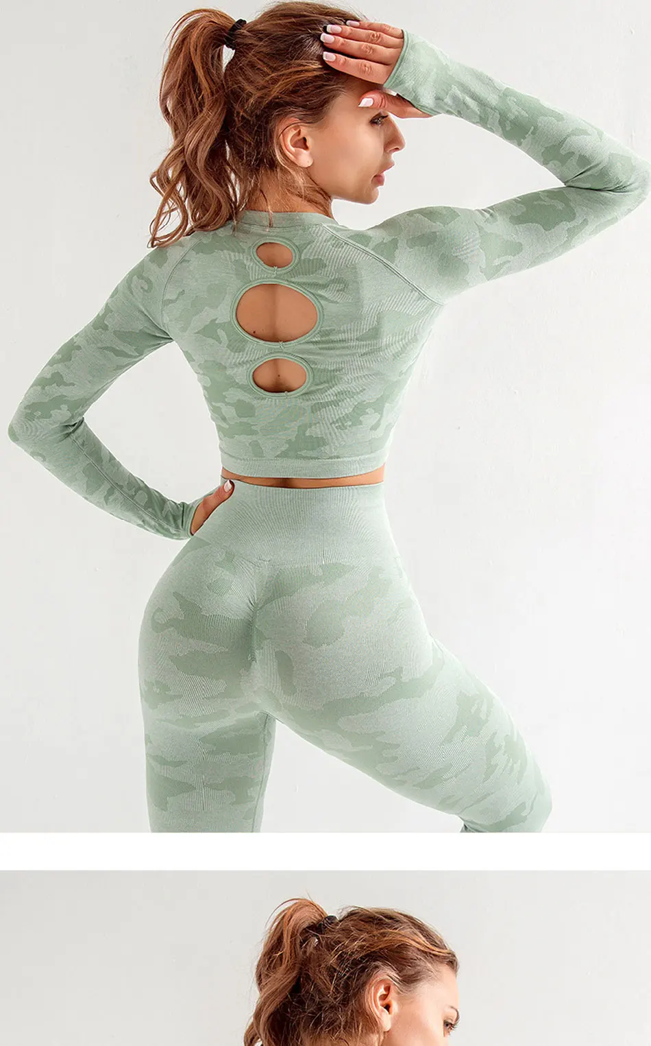 Nova mulher apertado correndo yoga oco sem