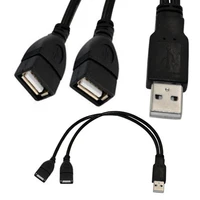 מחשב נייד זכר USB במהירות גבוהה 25 ס"מ USB כבל מאריך ל 2 USB2.0 נקבה HUB Spliter כבל מתאם עבור מחשב נייד מחשב נייד חוט 28AWG (4)