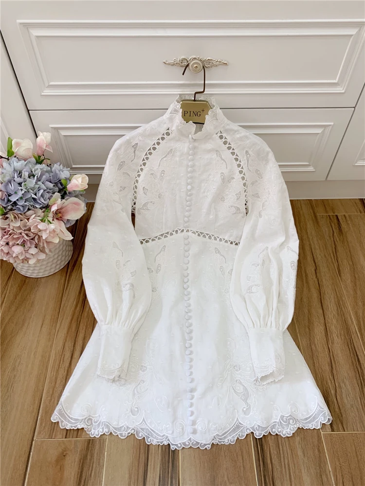 Осень, vestidos de lino de las mujeres de manga completa bordado ahueca hacia fuera, сексуальное платье, fiesta Robe