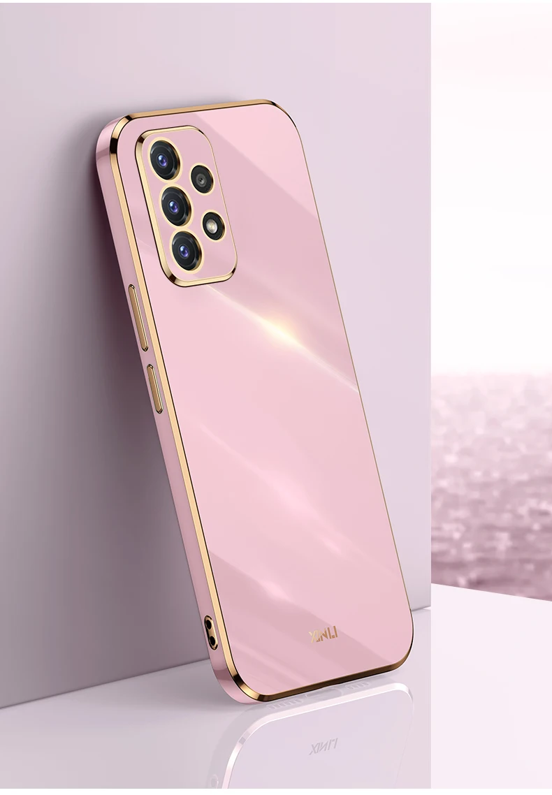 Luxury Plating Phone Case For Samsung Galaxy Soft Square Frame_voghion.com