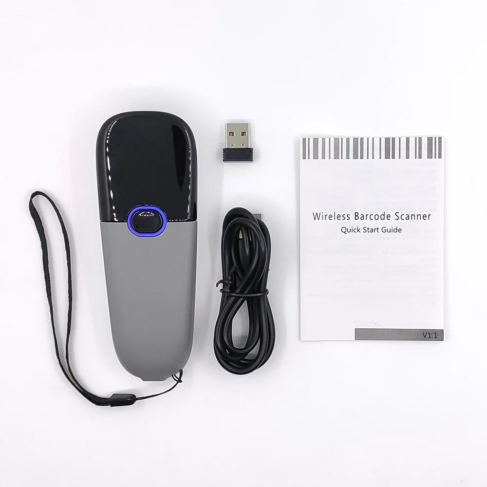 Портативный мини беспроводной сканер штрихкодов с Bluetooth для 1D 2D QR 16 памятью и