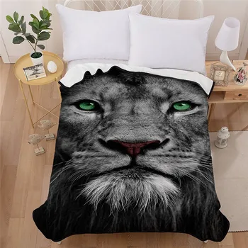 

Black Lion Throw Blanket Soft Warm Fleece Blanket for Bed Couch Plush Bedding Bedspread Thin Quilt