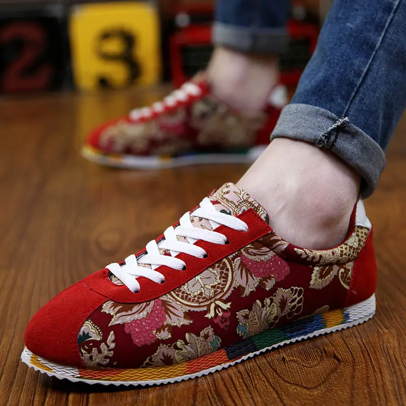 Новинка года; сезон весна-осень; парусиновая обувь в китайском стиле; Мужская Спортивная обувь; Повседневная дышащая мужская обувь